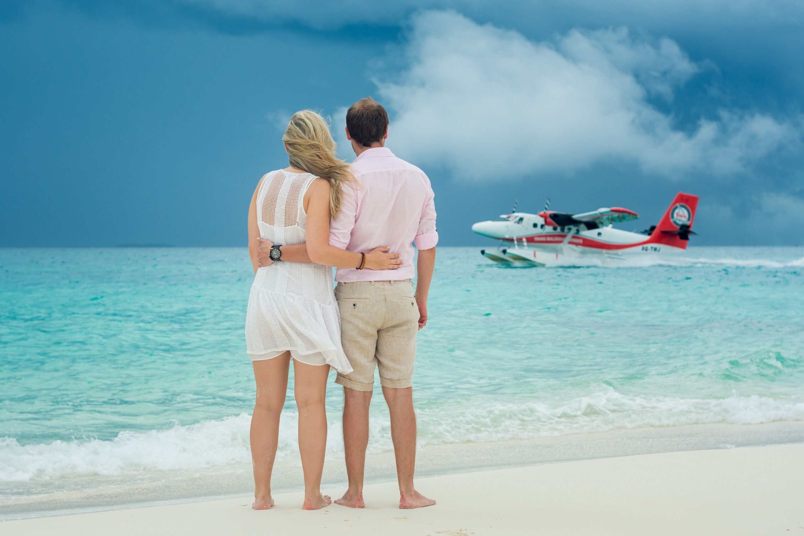 Romantic beach moment