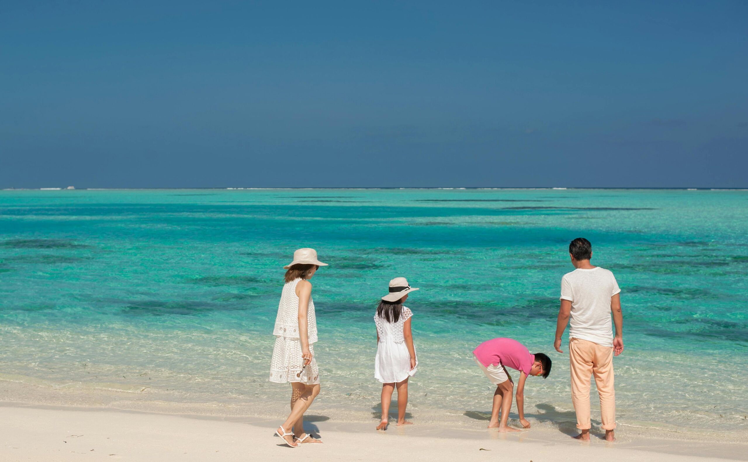 Maldives family beach breakfast and resort holiday