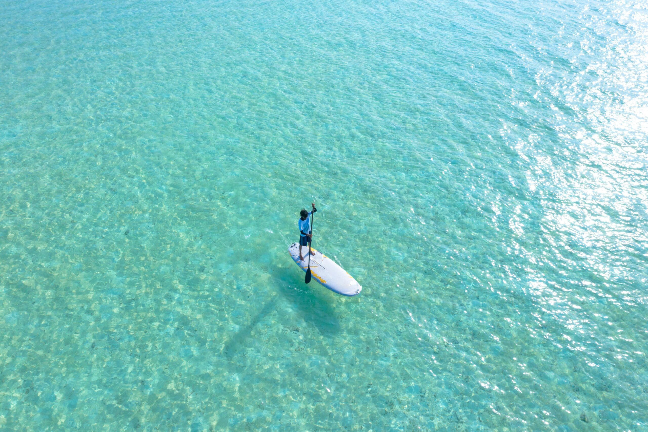 Stand up paddleboarding Maldives lagoon activity