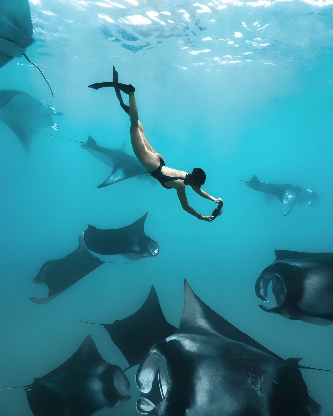 The Standard Maldives manta ray snorkeling experience